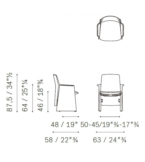 Downtown Conference Poltrona Frau Small Armchair