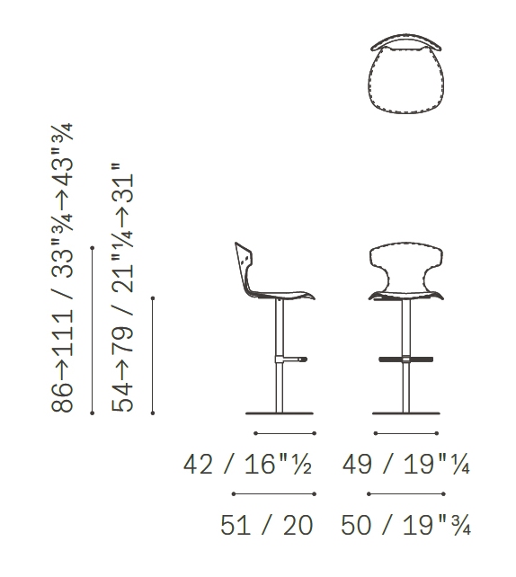 Montera Poltrona Frau Taburete con Columna