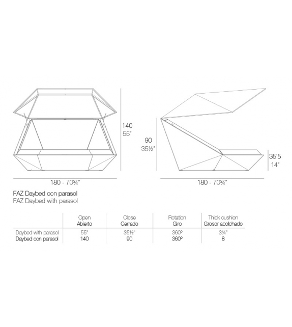 Faz Daybed With Sunshade Vondom