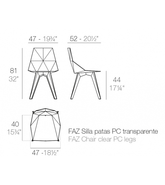 Faz Set di 4 Sedie Vondom
