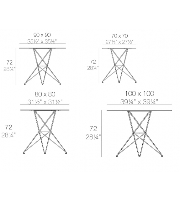Faz Table Inox Carrée Vondom