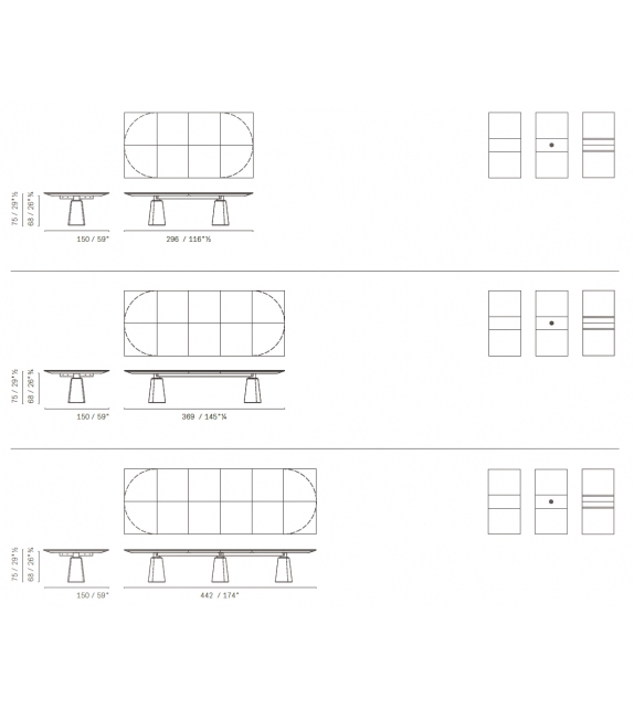 Mesa Due Meeting Table Poltrona Frau Table de Réunion