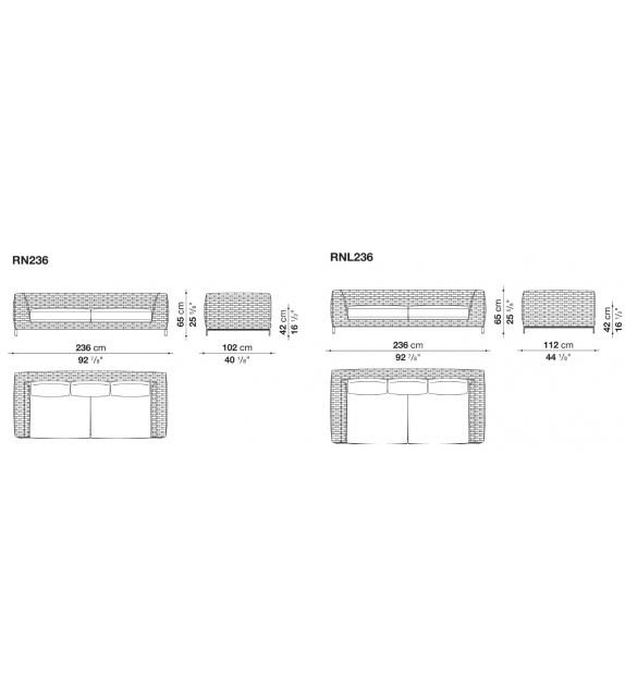 Sofa Ray Outdoor Natural B&B Italia Outdoor