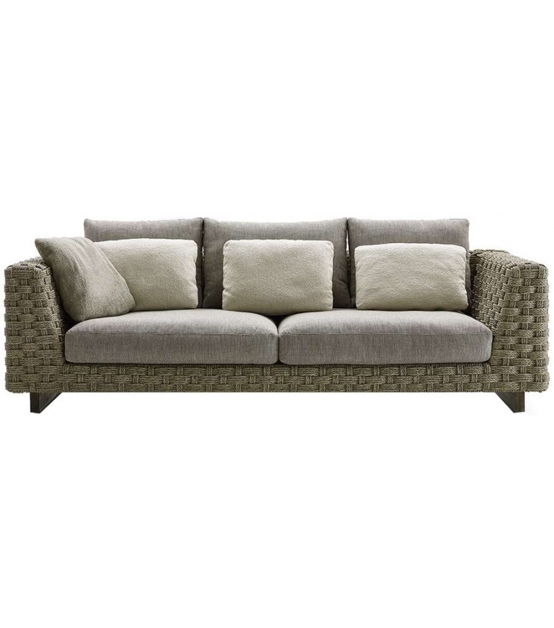 Ray Outdoor Natural B&B Italia Outdoor Sofa with Wooden Base