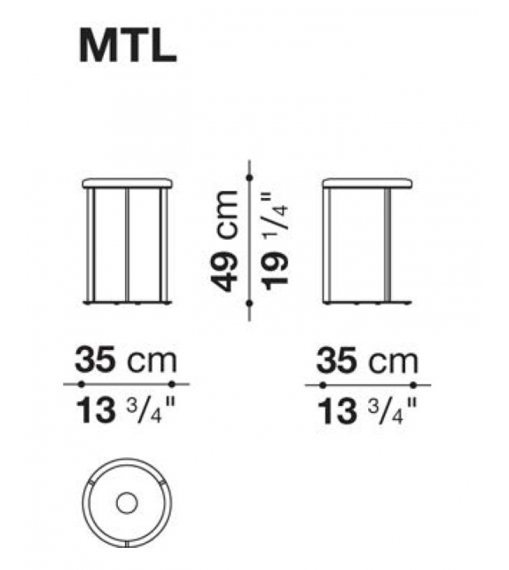 Mera B&B Italia Table Basse avec Plateau en Chêne