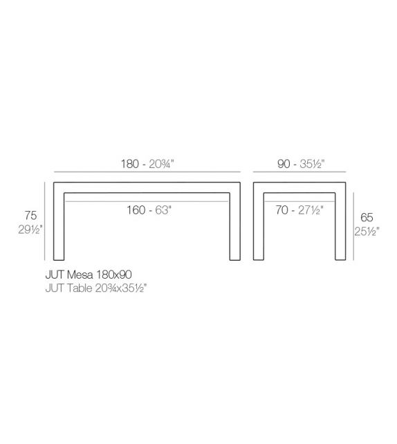 Jut Table Rectangulaire Vondom