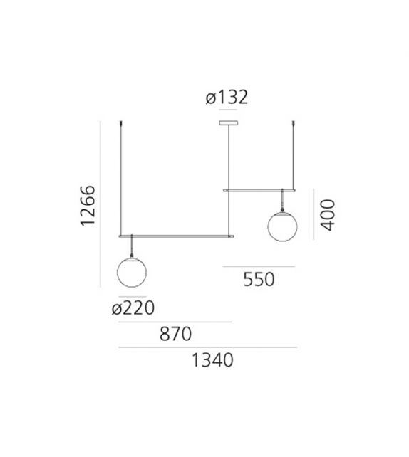 Nh S3 2 Arms Artemide Lámpara De Suspensión