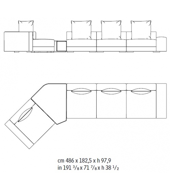 Ready for shipping - Skyline Giorgetti Modular Sofa