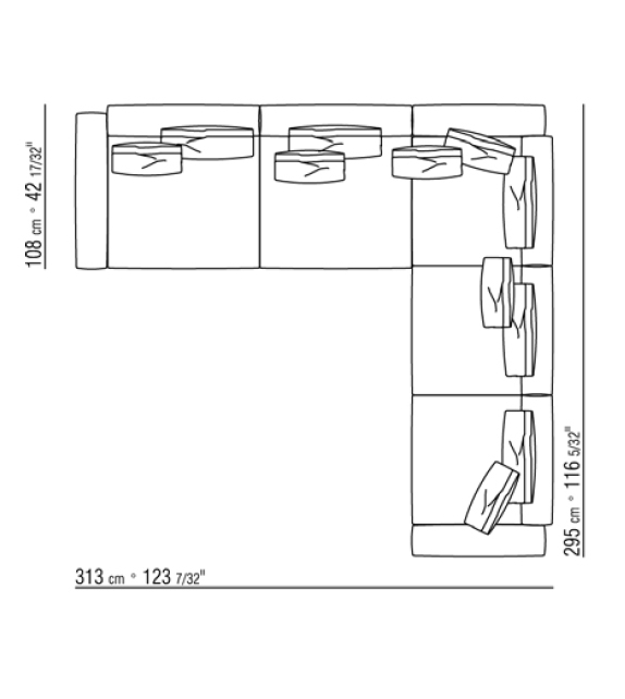 Newbridge Flexform Sofá Modular