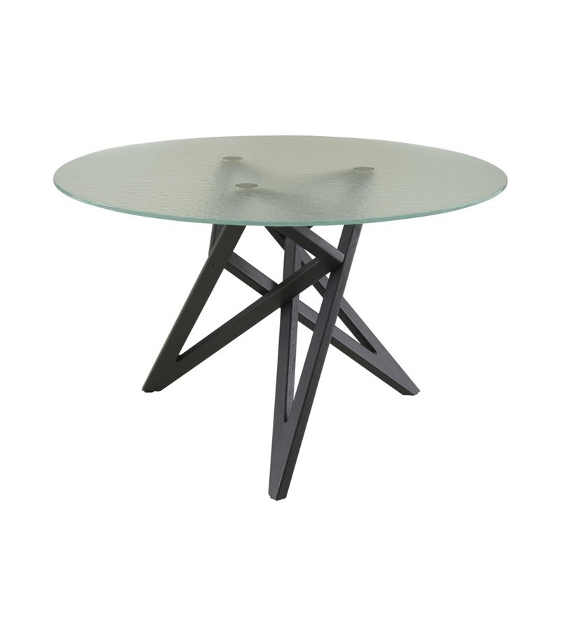 Ennea Ligne Roset Table Ronde avec Plateau en Verre