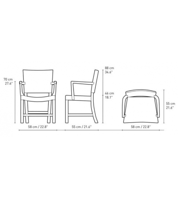 KK37581 The Red Armchair Large Carl Hansen & Søn Silla