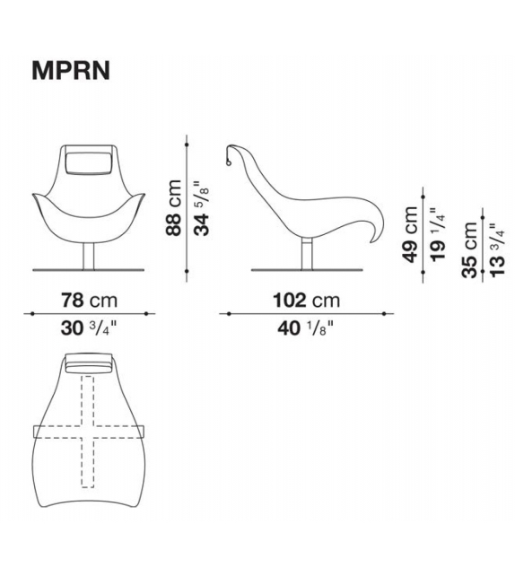 Mart B&B Italia Fauteuil Pivotant