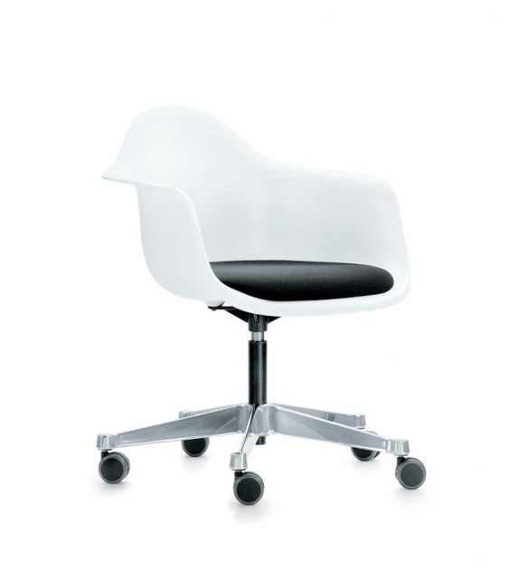 Eames Plastic Armchair PACC Swivel Chair With Cushion Vitra