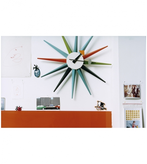 Versandfertig - Sunburst Clock Vitra Uhren