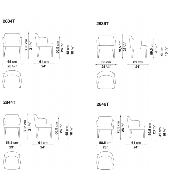 Febo Maxalto Chaise avec Accoudoirs