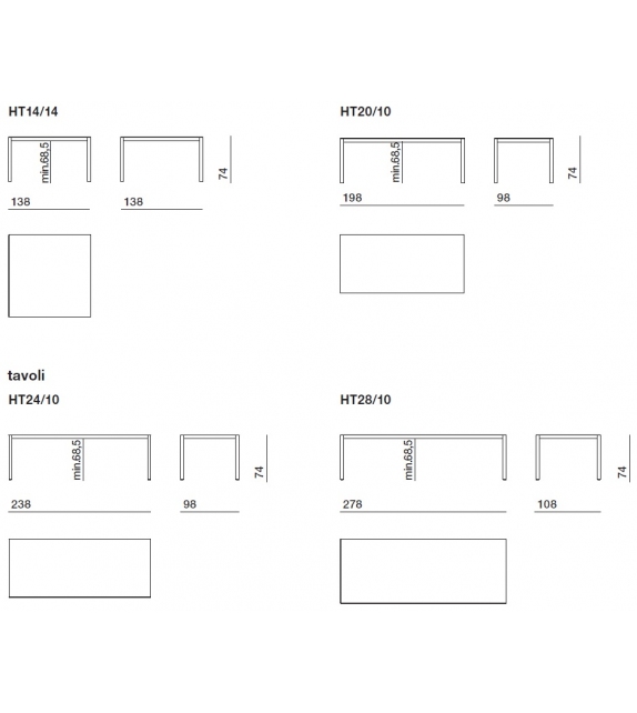 Half A Square White Molteni & C Table