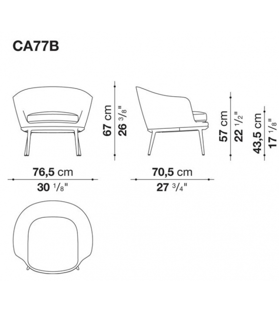 Caratos Maxalto Armchair with Low Backrest