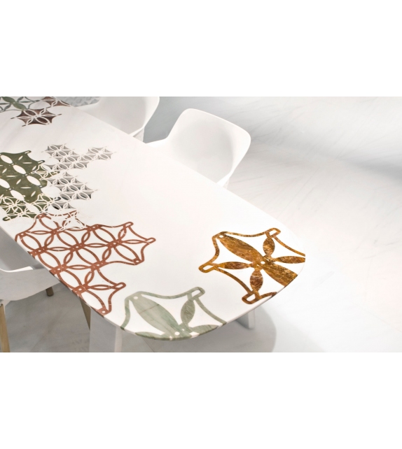 Marblelace Biscuit Budri Table