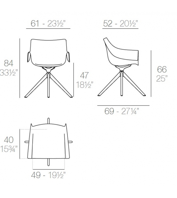 Manta Vondom Wooden Swivel Armchair