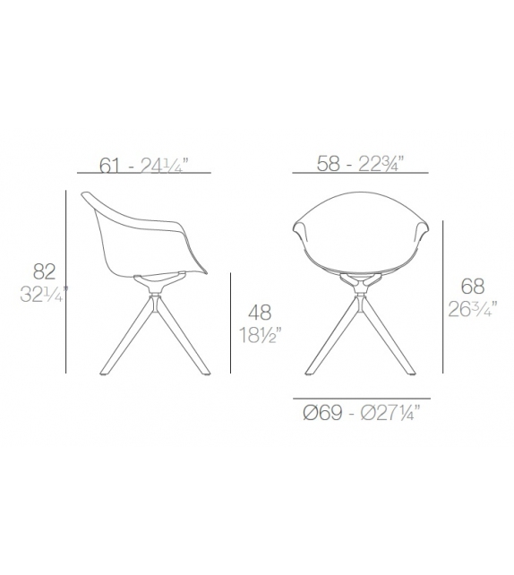 Incasso Vondom Fauteuil Pivotant en Bois
