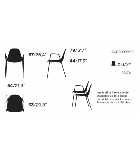 Mammamia Opinion Ciatti Upholstered Chair with Armrests