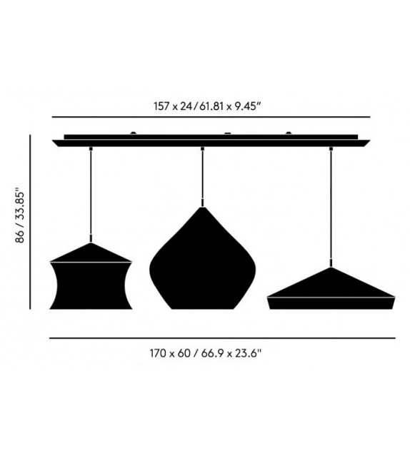 Beat Trio Linear Tom Dixon Sistema de Suspensión