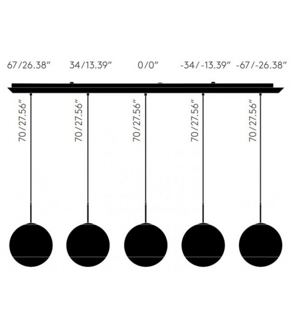 Mirror Ball Linear 25 Tom Dixon Pendant System