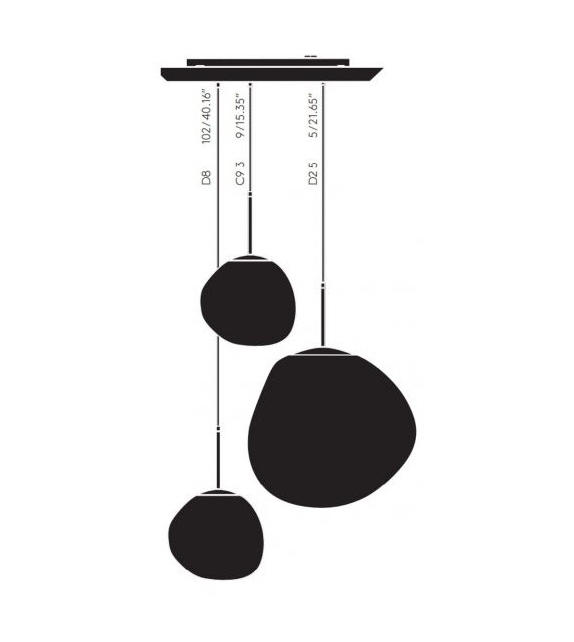 Melt Trio Tom Dixon Système de Suspension