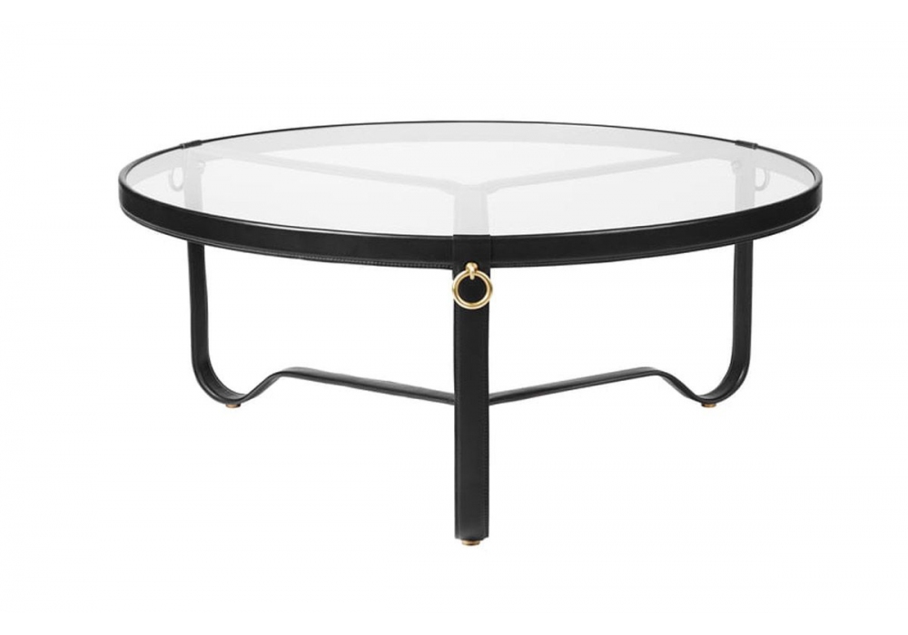 Adnet Gubi Coffee Table Milia, Leather Round Coffee Table