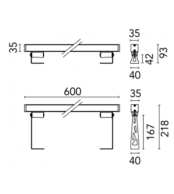 Outgraze 35 L 60 Flos Lampada da Parete/Soffitto