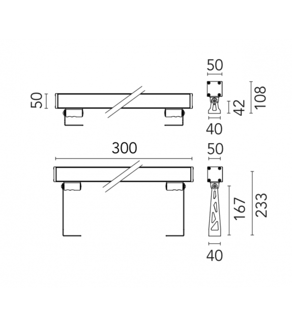 Outgraze 50 L 30 Flos Lámpara de Pared/Techo