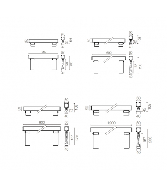 Outgraze 50 L Non Dimmerabile Flos Applique/Plafonnier
