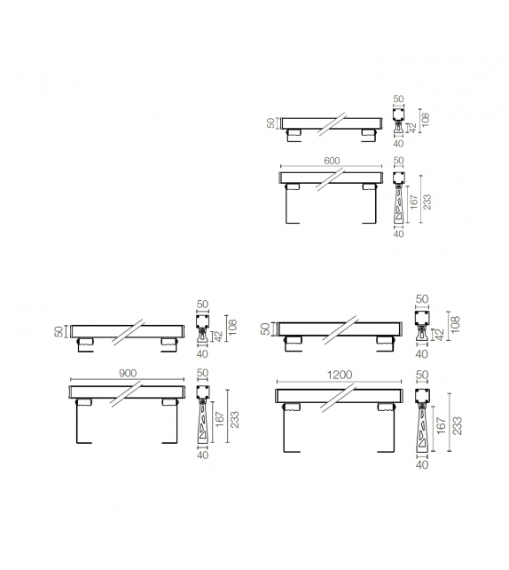 Outgraze 50 Easy L Dimmerabile Dali Flos Applique/Plafonnier