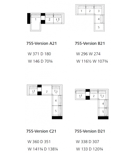 Living Landscape 750 Walter Knoll Divano Modulare