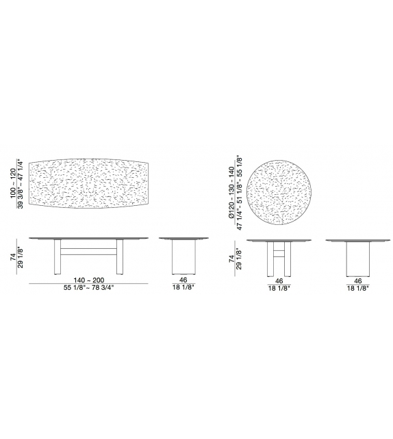 Beam Porada Table avec Plateau en Marbre