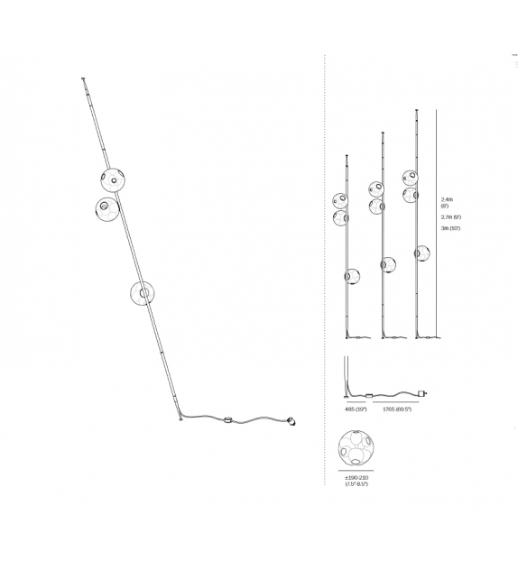38 Stem Bocci Lampadaire