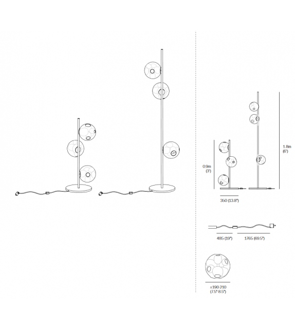 38 Stem Bocci Lampadaire