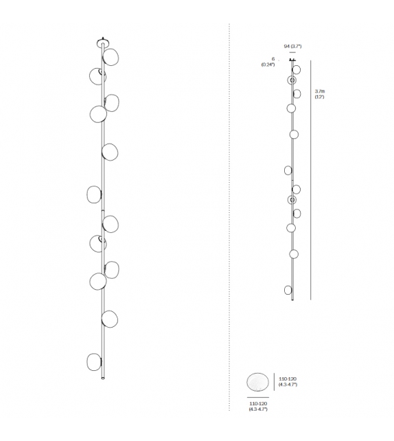 73 Stem Bocci Ceiling Lamp