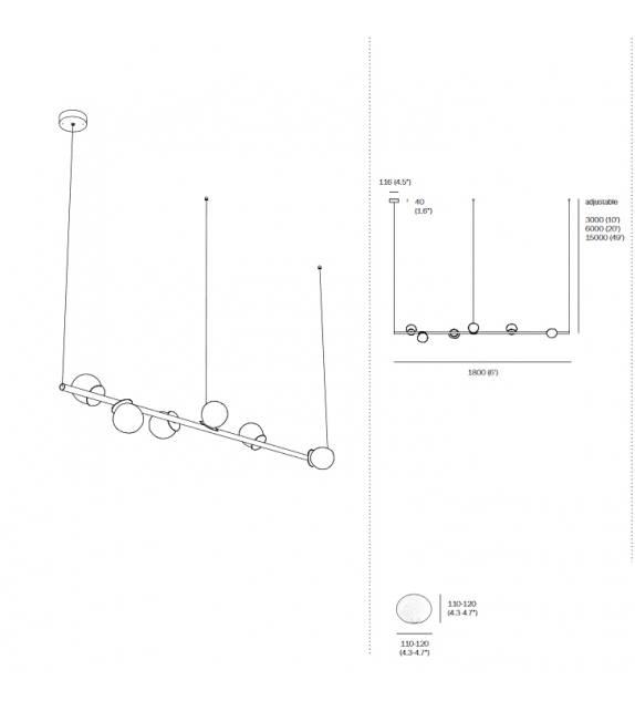 73 Stem Bocci Ceiling Lamp