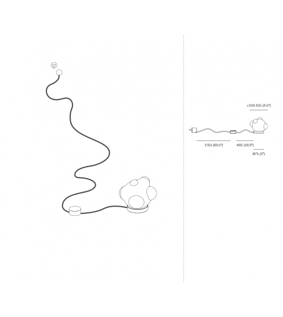 57t Dark Mirrored Bocci Tischleuchte