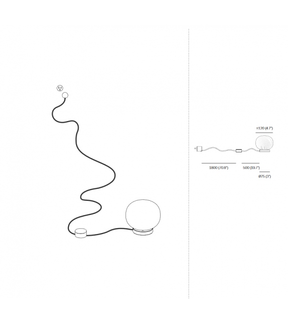 28t Clear Bocci Lampada da Tavolo