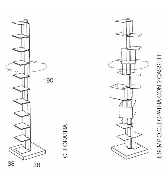 Cleopatra Minotti Italia Vertical Bookcase