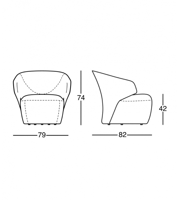 872 Arom Zanotta Sillón con Carcasa de Cuero