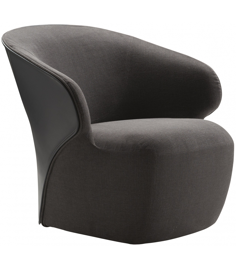 872 Arom Zanotta Sessel mit Schale aus Leder