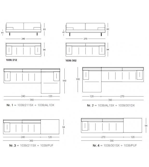 1038 Milano Zanotta Sofa