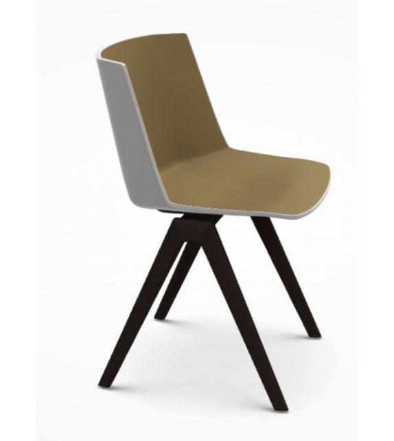 AÏKU MDF Italia Chair With Wooden Legs