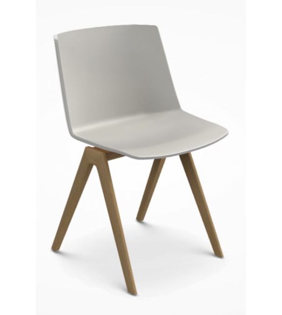 AÏKU MDF Italia Sedia Con Gambe in Legno