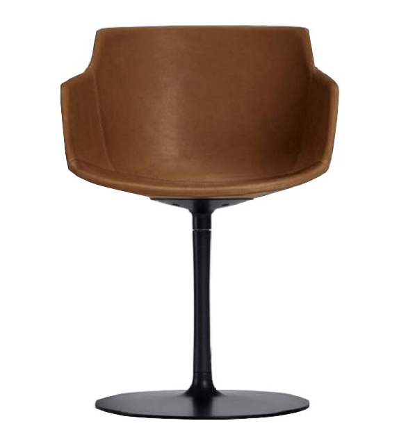 Flow Leather Chaise avec Base à Tige MDF Italia