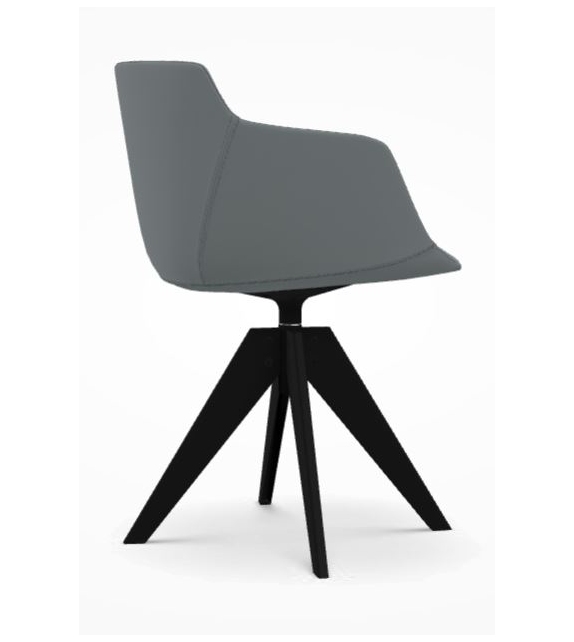 Flow Leather Sedia 4 Gambe VN Acciaio MDF Italia