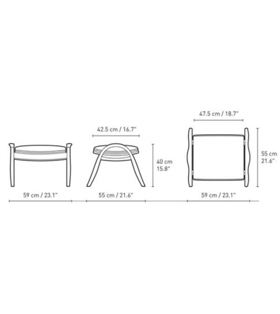 FH430 Signature Footstool Carl Hansen & Søn Reposapiés